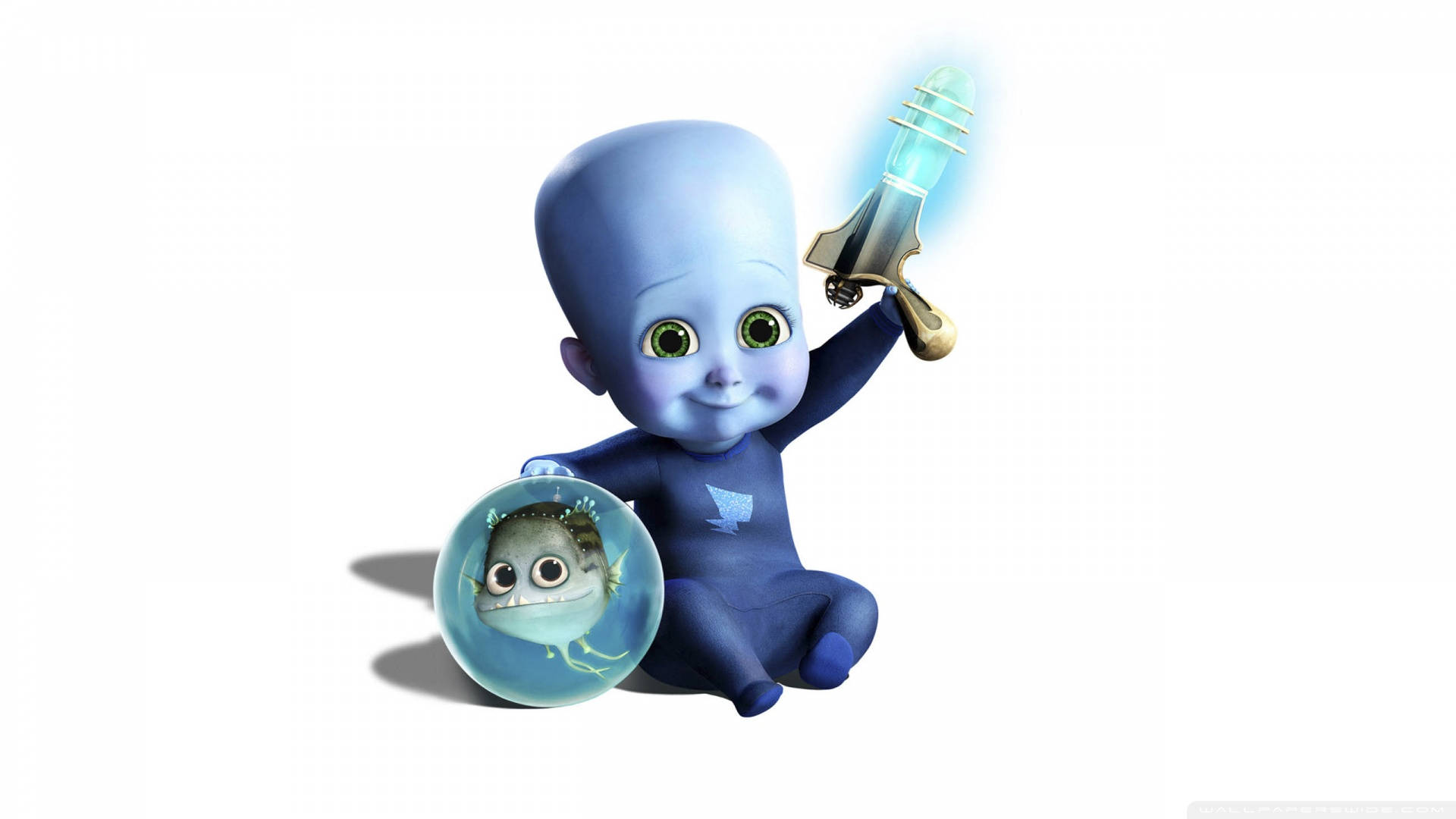 Baby Megamind Sitting And Happy Wallpaper
