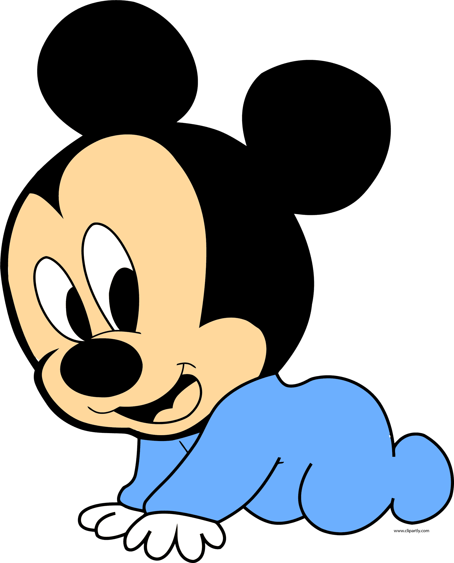 Baby Mickey Crawling Cartoon PNG