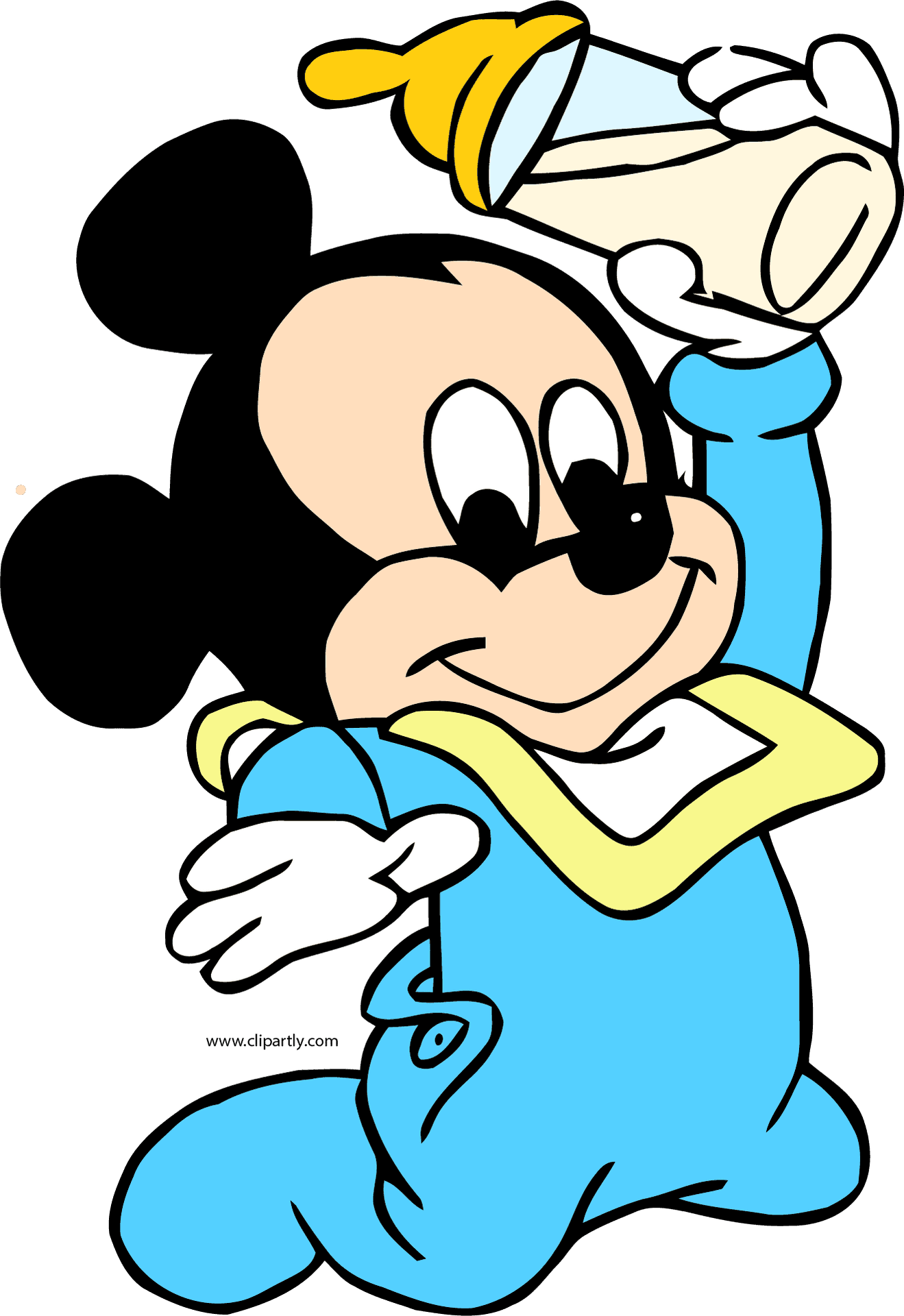 Baby Mickey Drinking Milk PNG