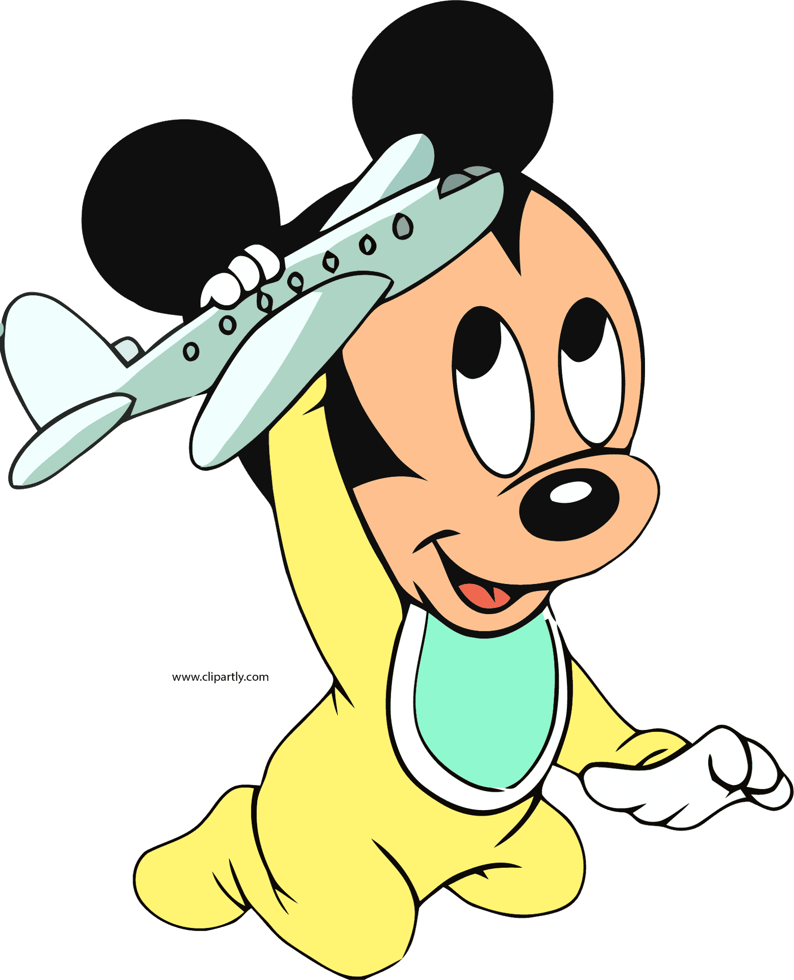 Baby Mickey Playing Pilot PNG