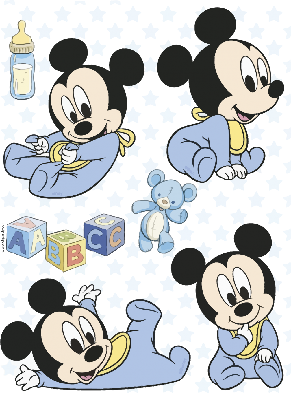 Baby Mickey Playtime Pattern PNG