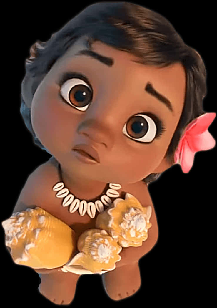 Baby Moana Cute Expression PNG