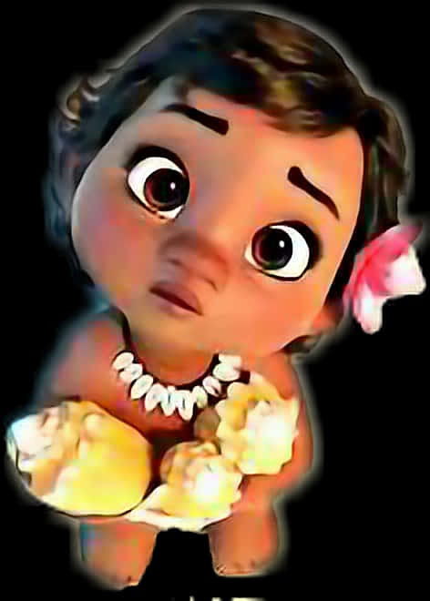 Baby Moana Cute Expression PNG