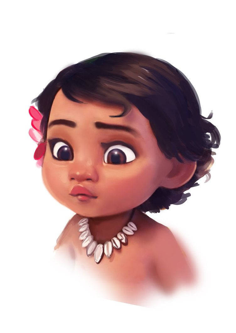 Baby Moana Digital Portrait Background