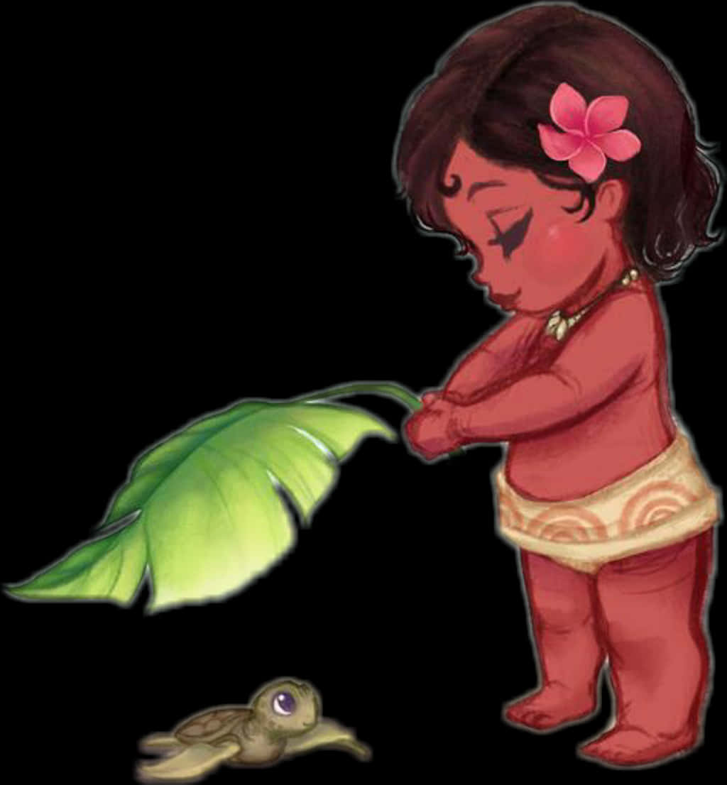 Baby Moana Leaf Turtle PNG