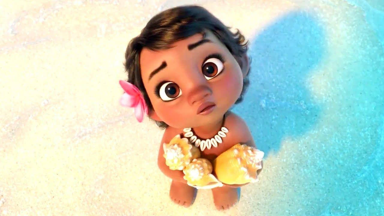 Baby Moana Looking Up Background