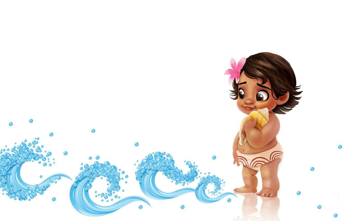 Baby Moana Ocean Waves Picture