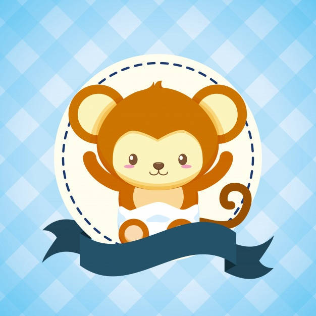 Baby abe i ble på gren hænge Wallpaper
