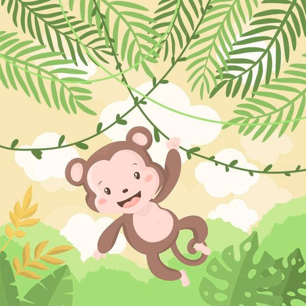 Babyaffe Im Dschungel Wallpaper