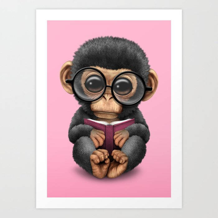 Baby Monkey Læsning Wallpaper