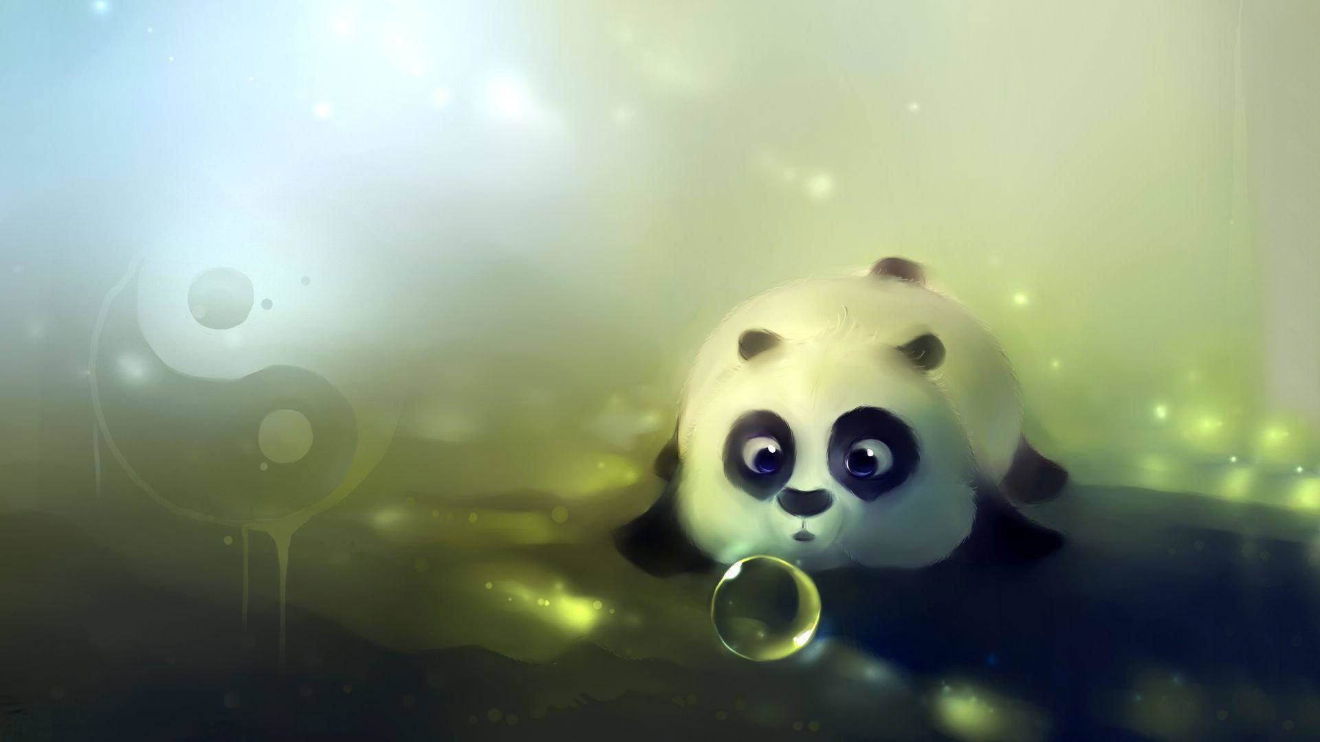 Baby Panda Hd Tegneserie Wallpaper