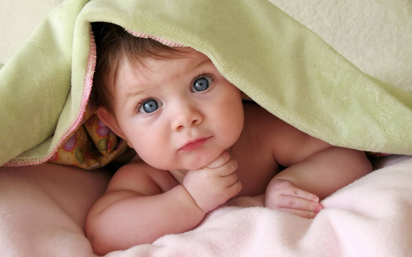 Babyfotografiesäugling Unter Einer Decke Wallpaper