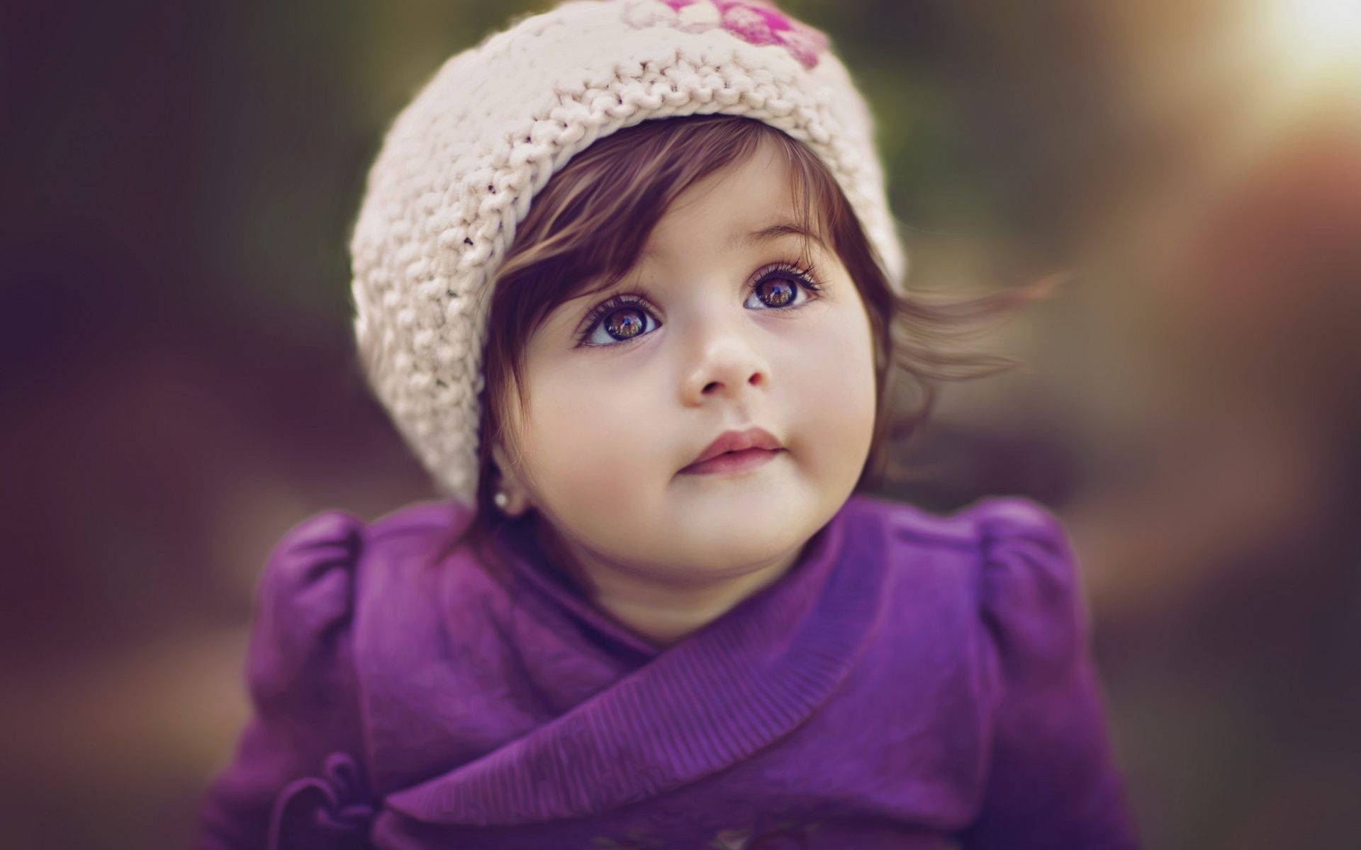 Baby Photography Toddler In Purple Dress Wallpaper