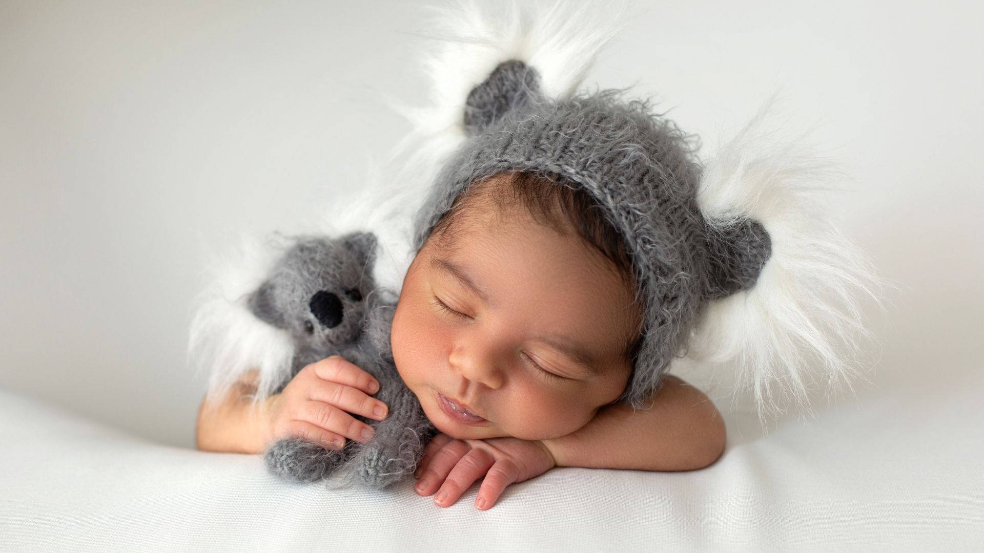 Baby Photography Wearing Koala Costume Wallpaper