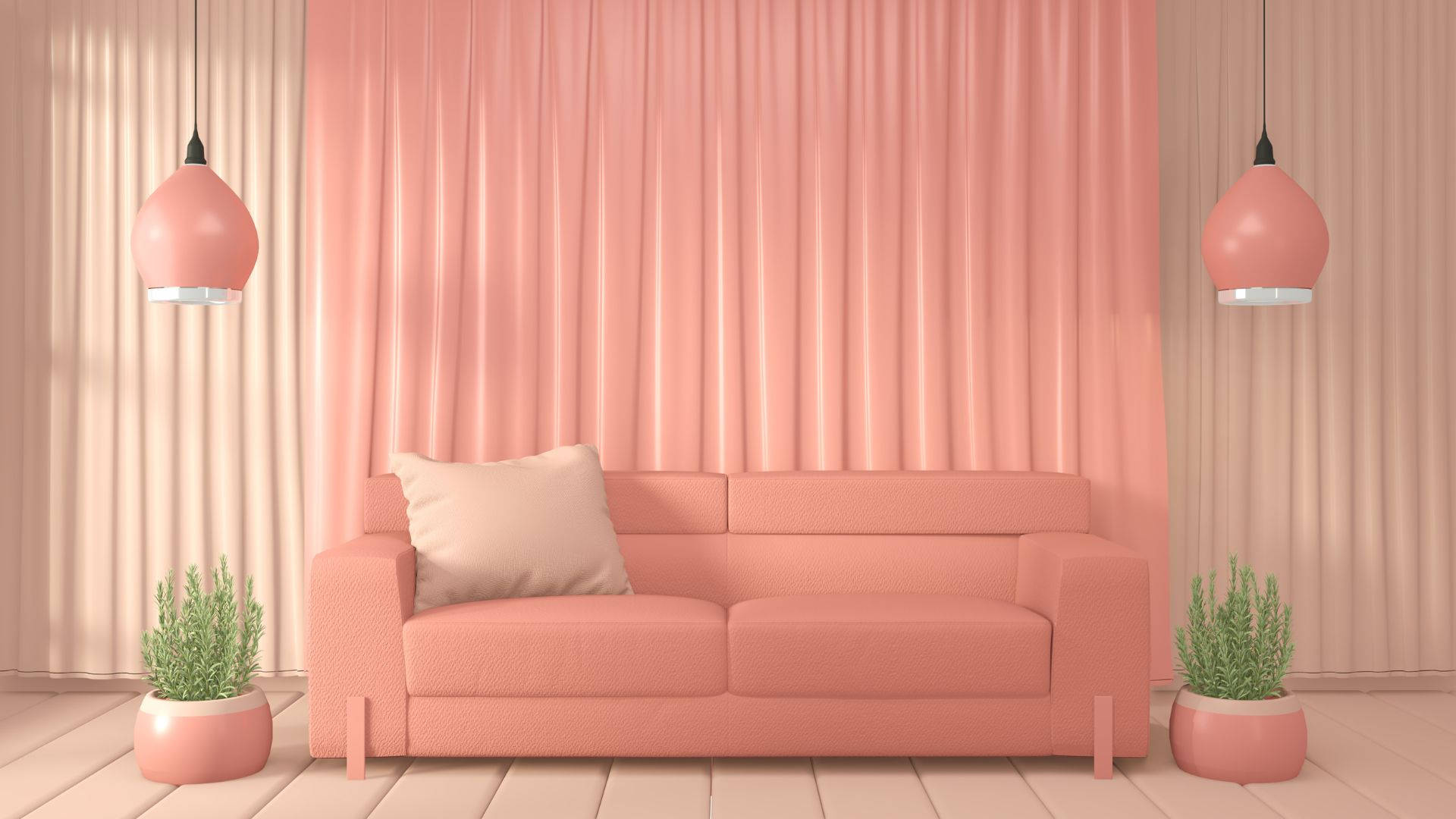 Baby Pink Aesthetic Living Room Picture