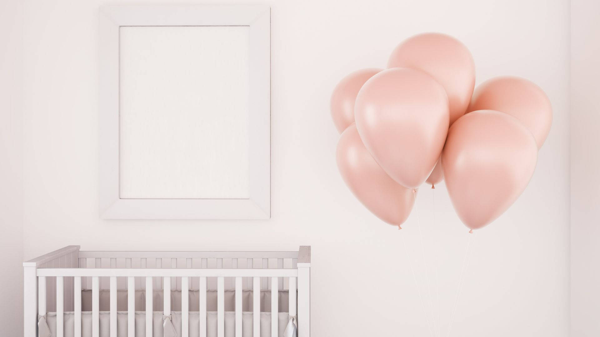 Baby Pink Balloons In A Baby Room Wallpaper