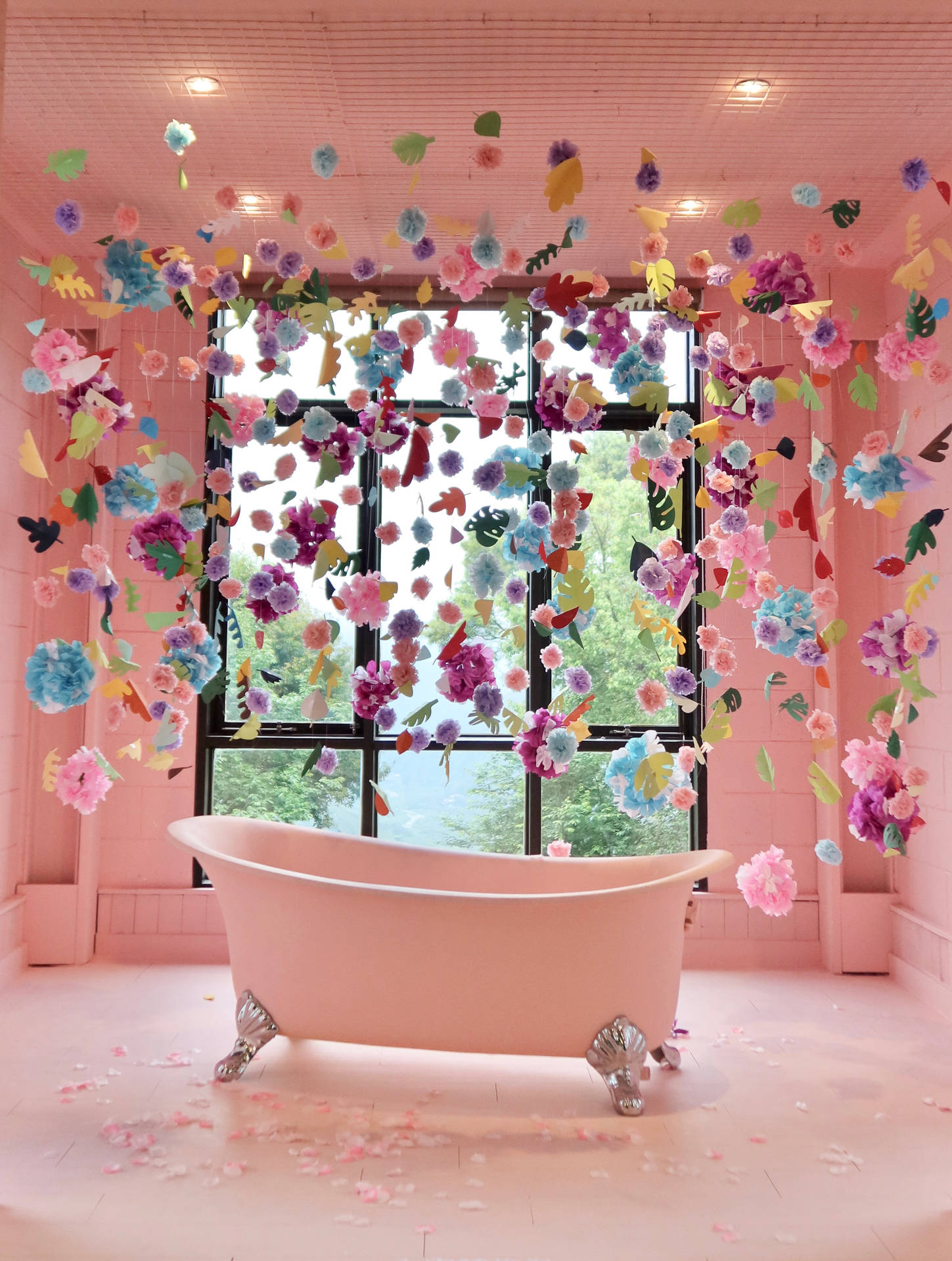 Baby Pink Bathtub Wallpaper