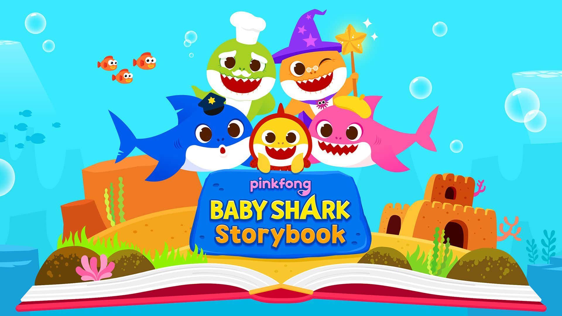 Joyful Underwater Adventure - Baby Shark Themed Background