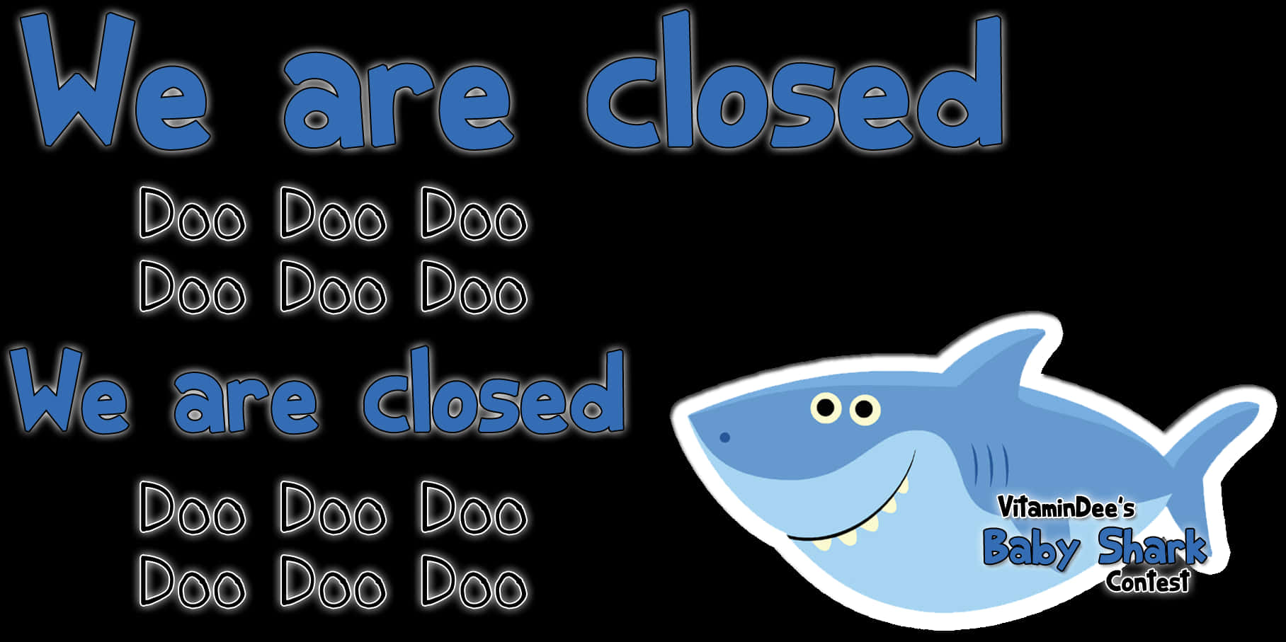 Baby Shark Closed Sign SVG