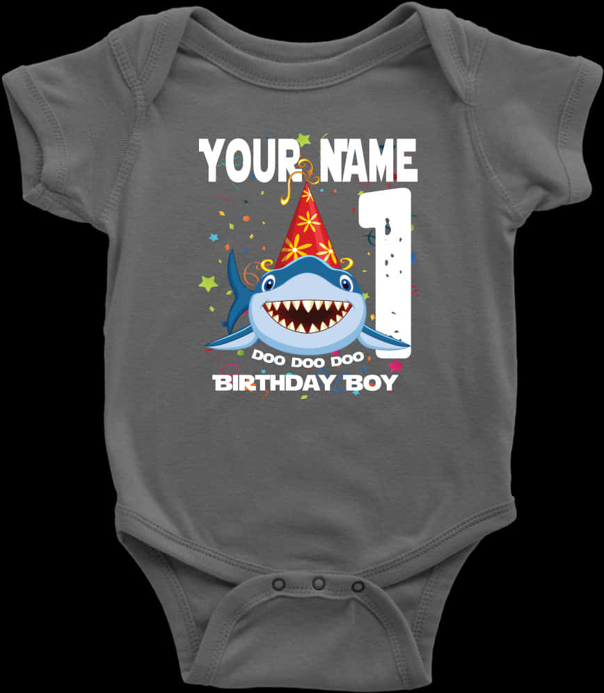 Baby Shark First Birthday Personalized Bodysuit SVG