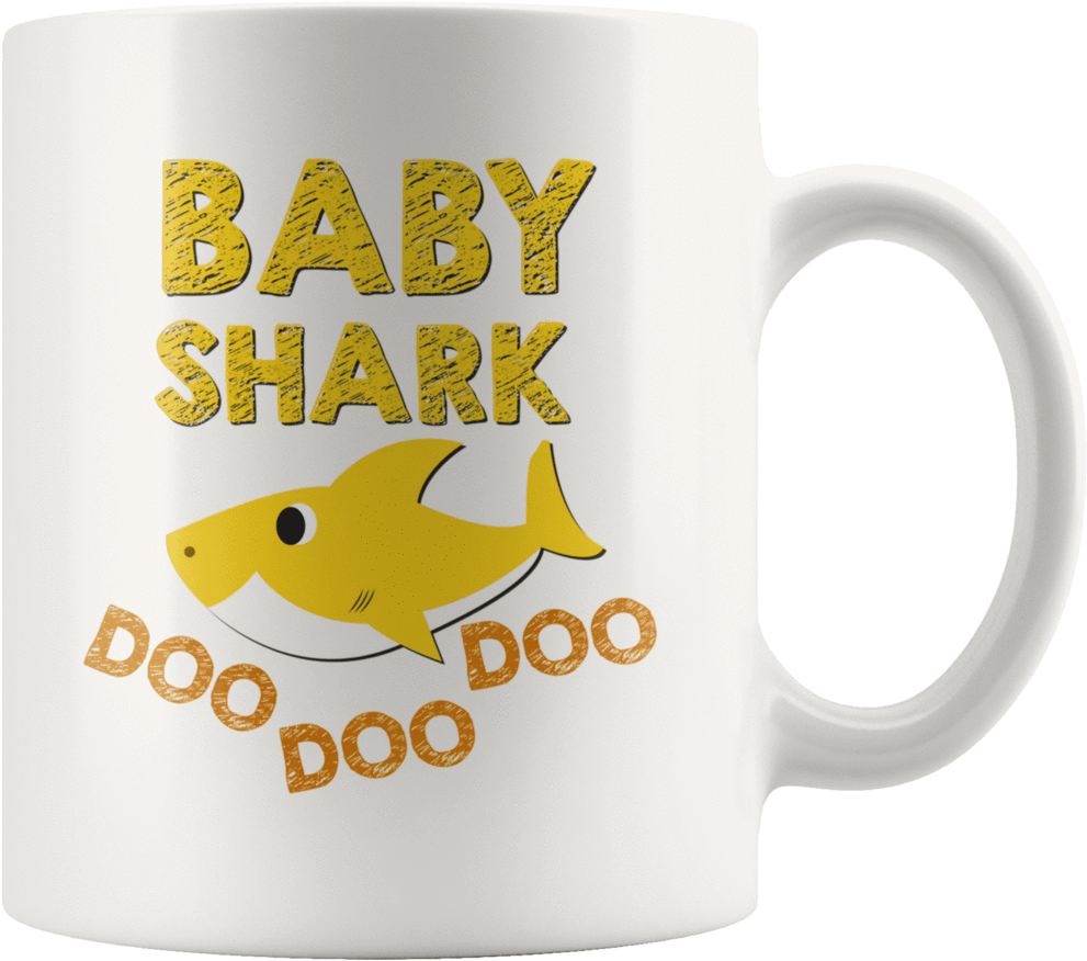 Baby Shark Themed Coffee Mug PNG