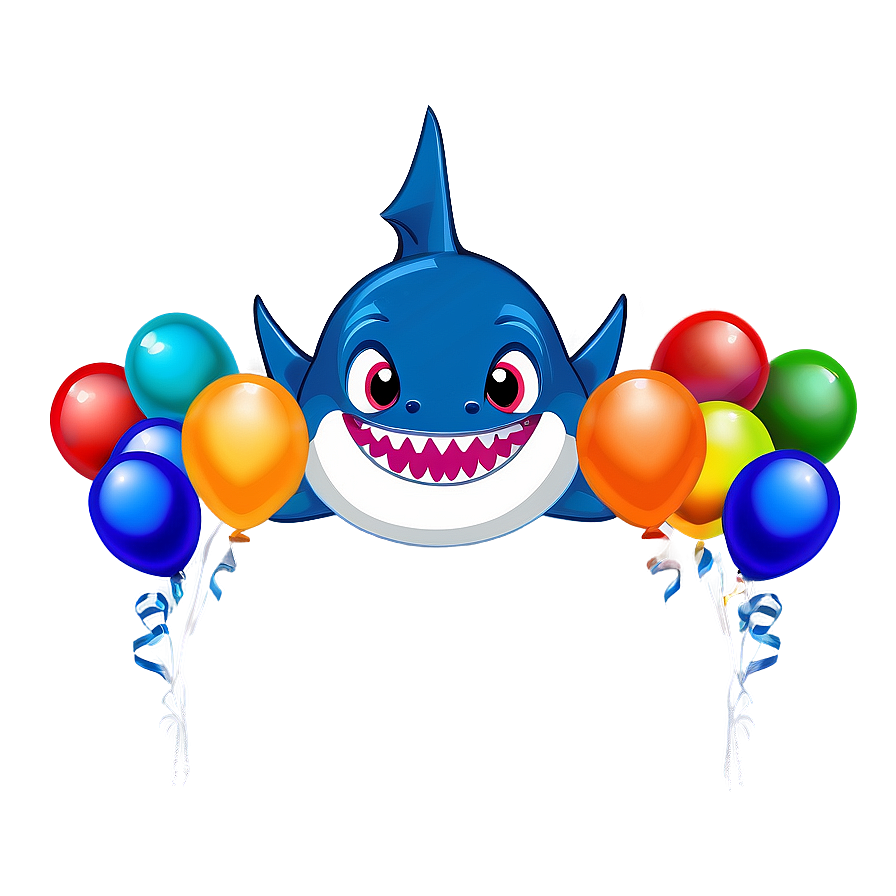 Baby Shark With Balloons Png 32 PNG