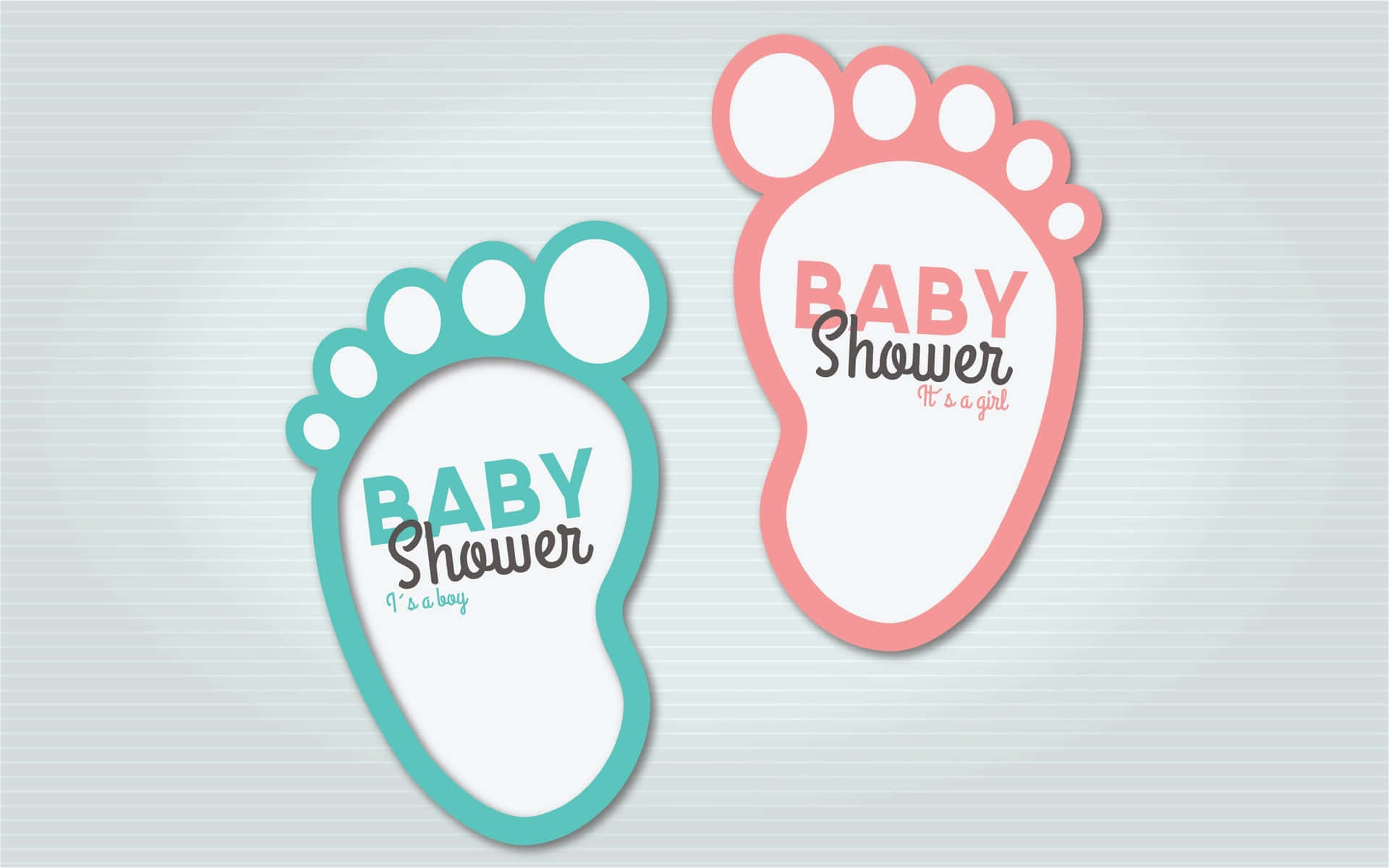 Pink And Blue Baby Shower With Feet Illustration Background