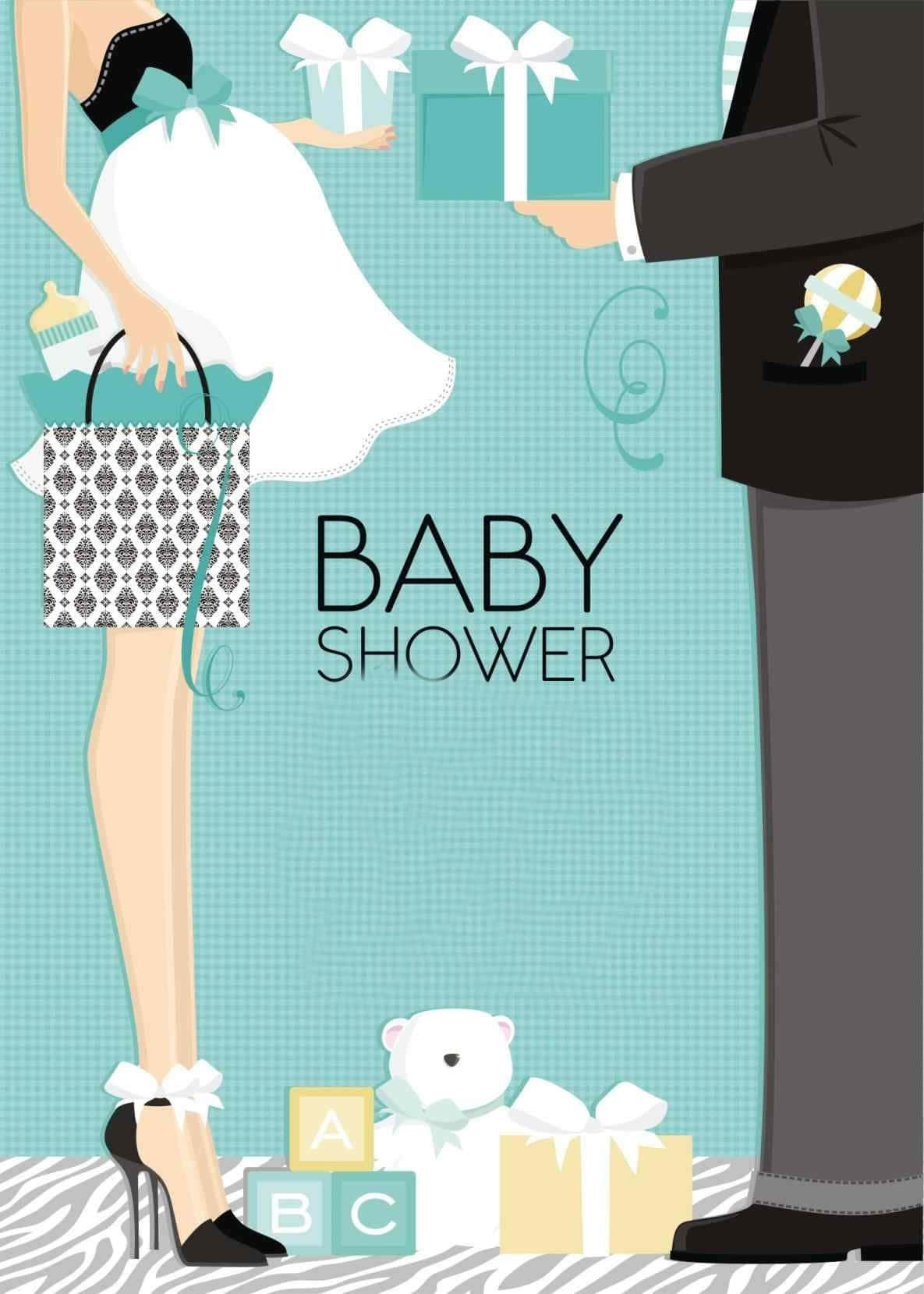 Blue Baby Shower Digital Illustration Background