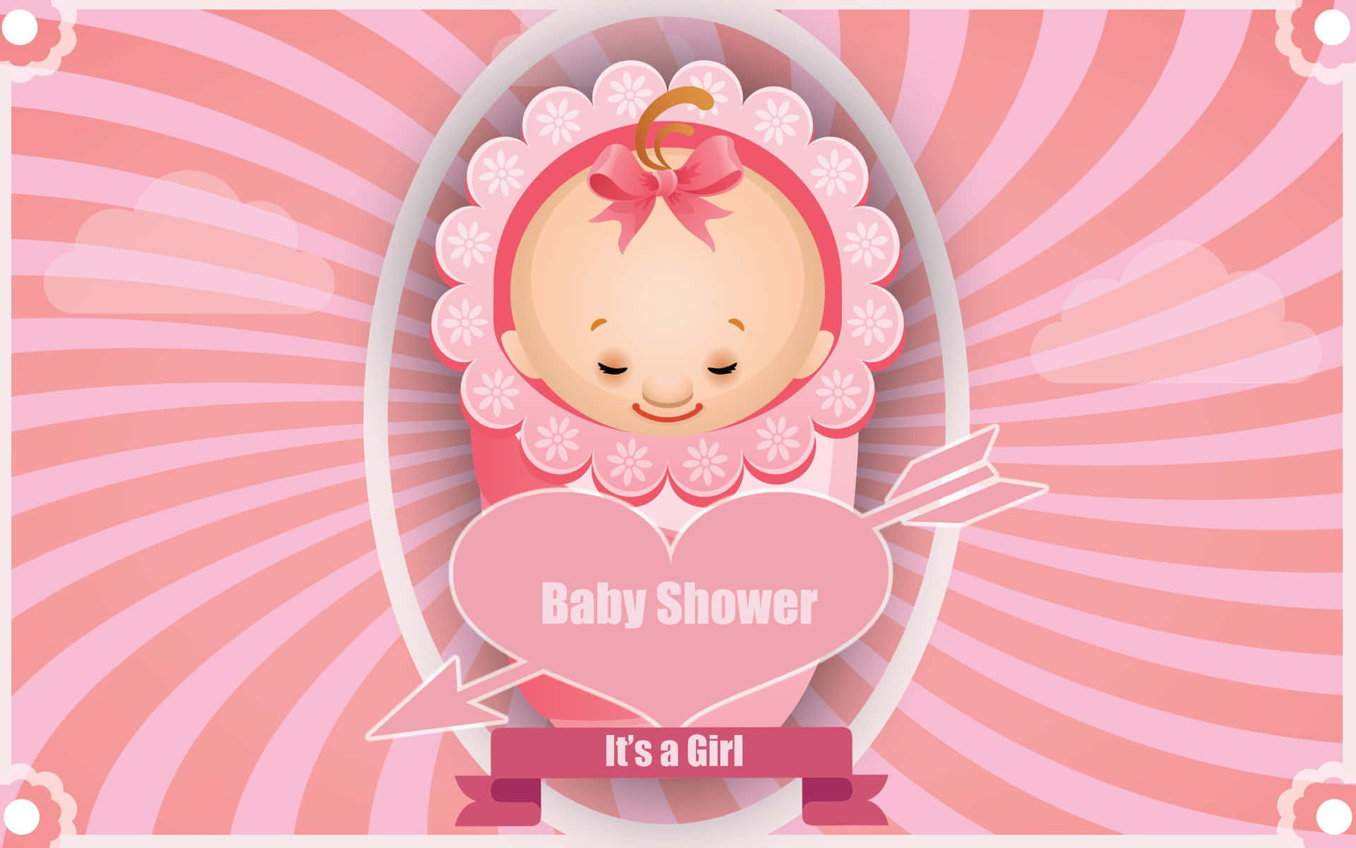 It’s A Girl Pink Baby Shower Vector Art Background