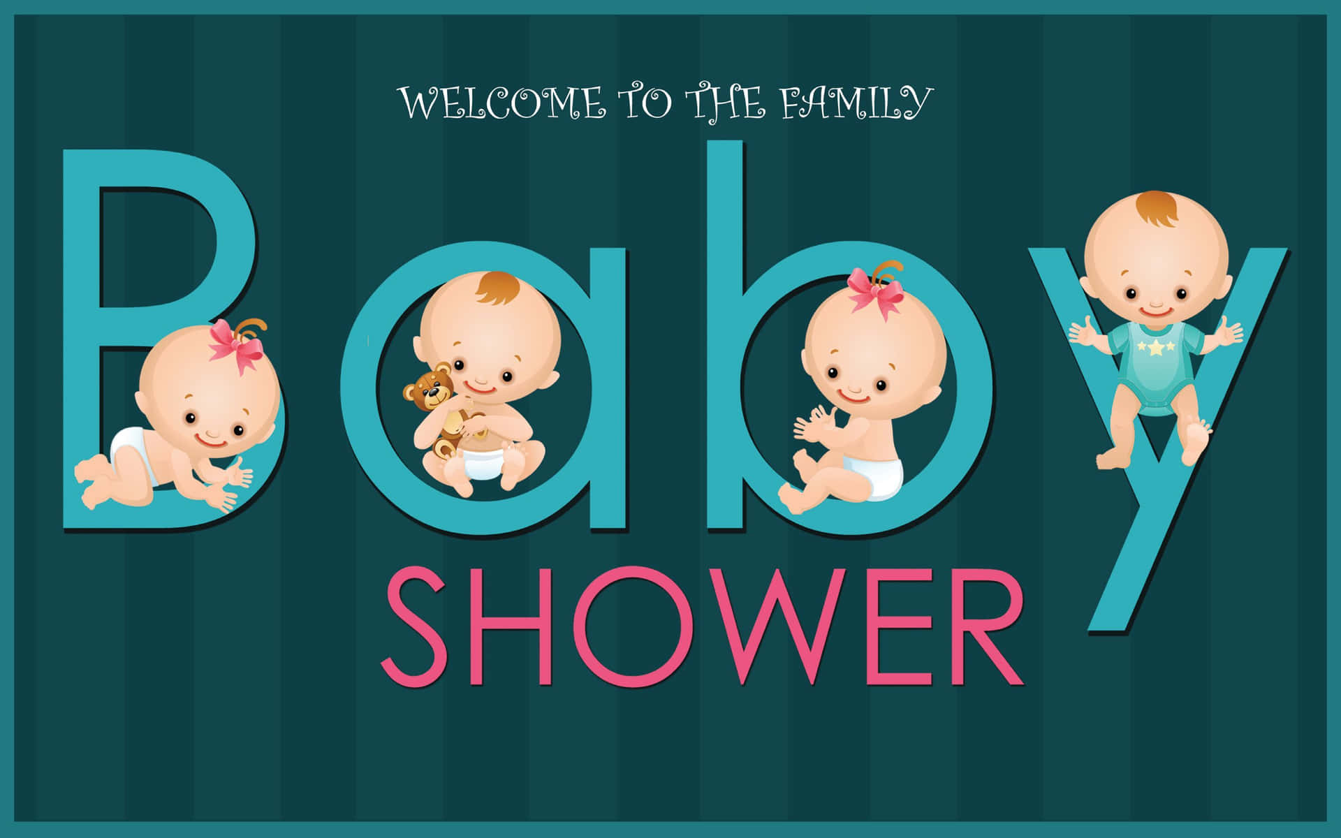 Adorable Welcome Baby Shower Digital Artwork Background