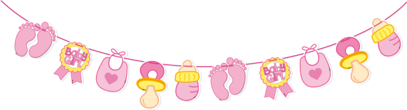 Baby Shower Girl Banner Graphic PNG