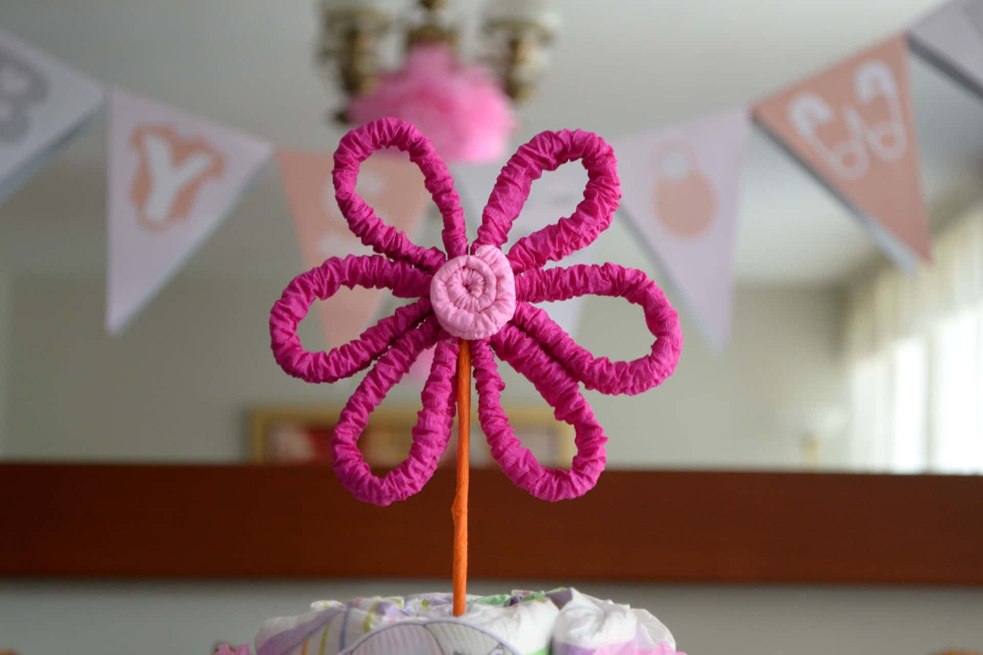 Baby Shower Picture Flower Cake Topper