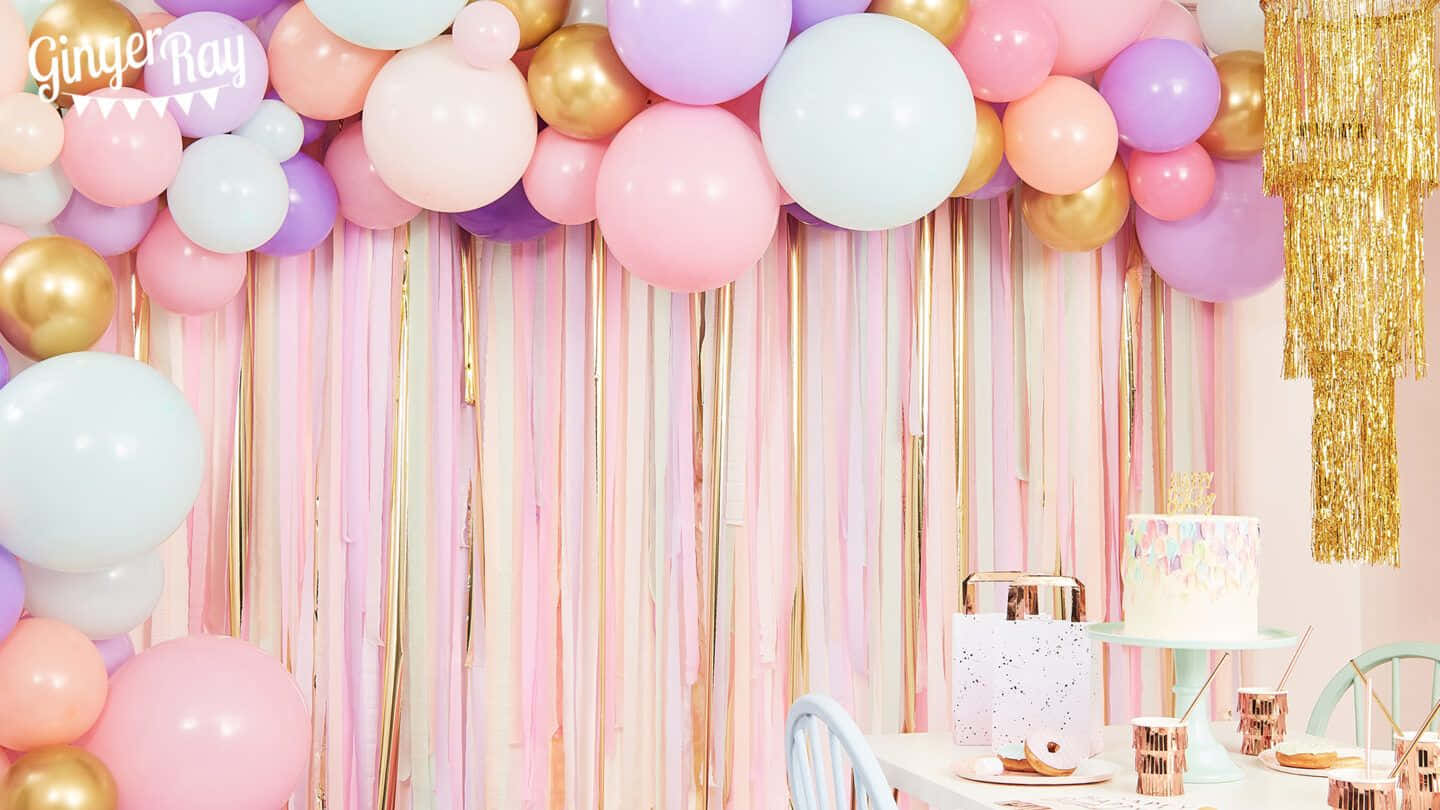 Download Baby Shower Zoom Background Pastel Balloons 