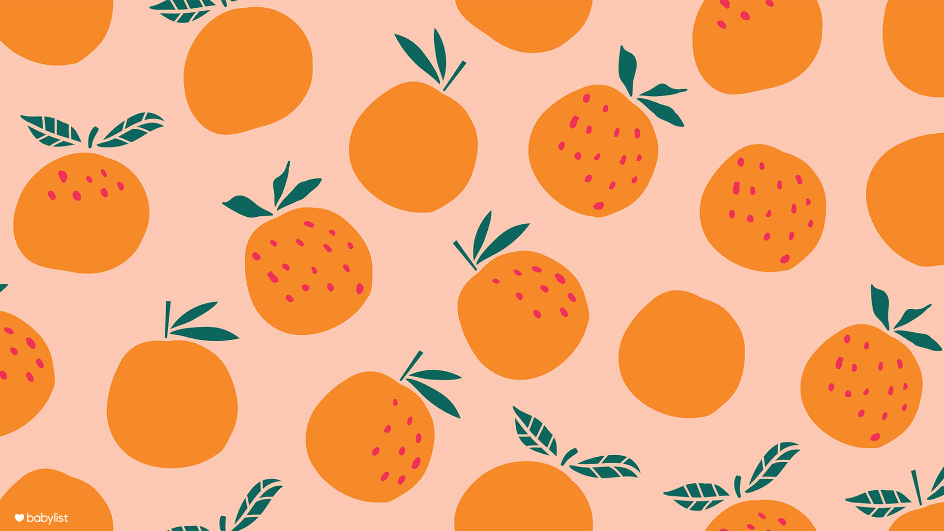 Babyshower Zoom-bakgrund Med Apelsiner