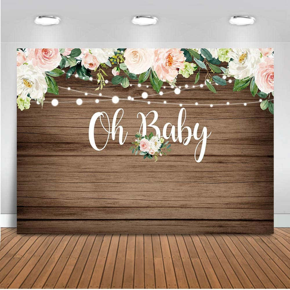 Baby Shower Zoom Background Flowers Lights