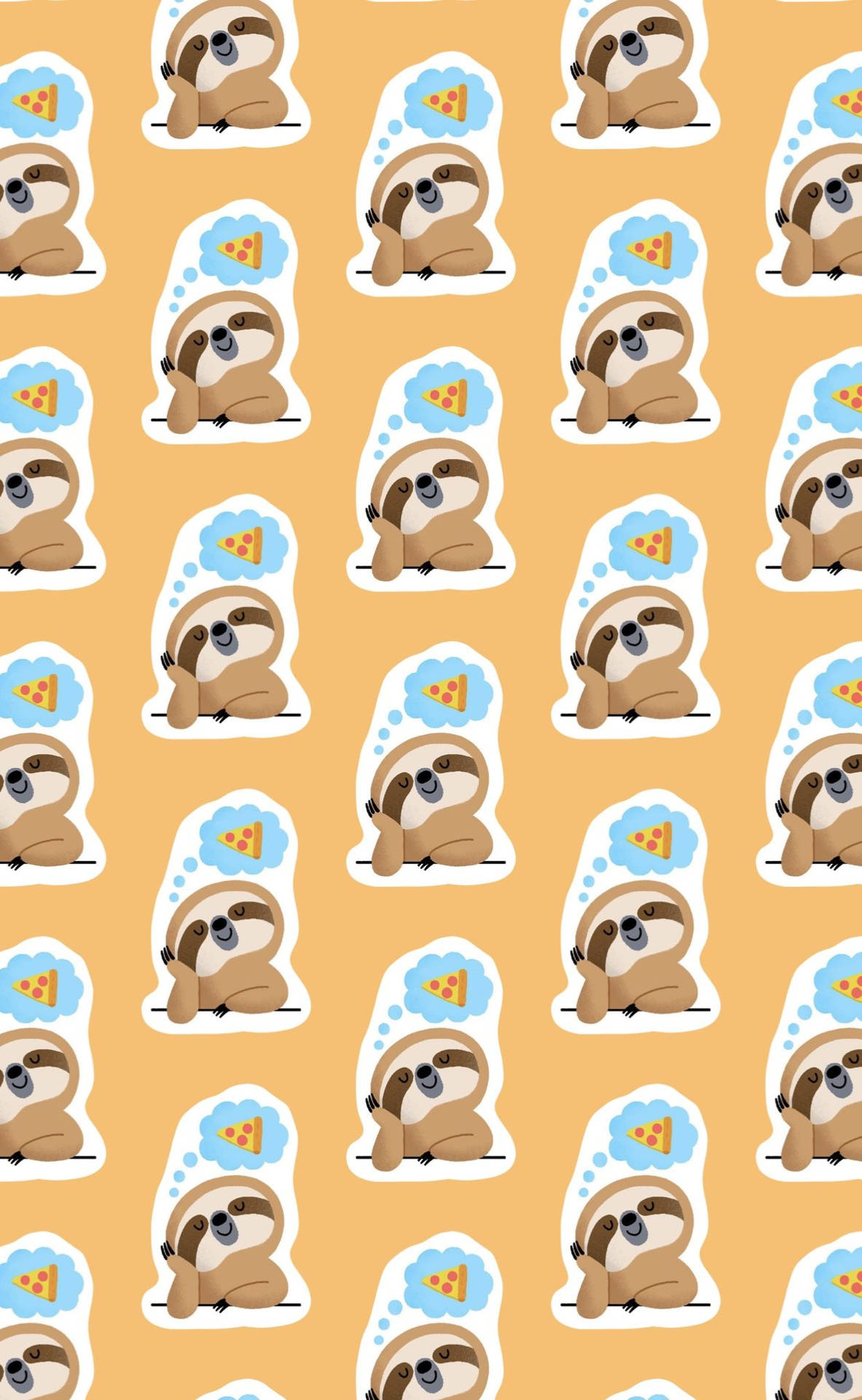 Baby Sloth Thinking Pizza Pattern