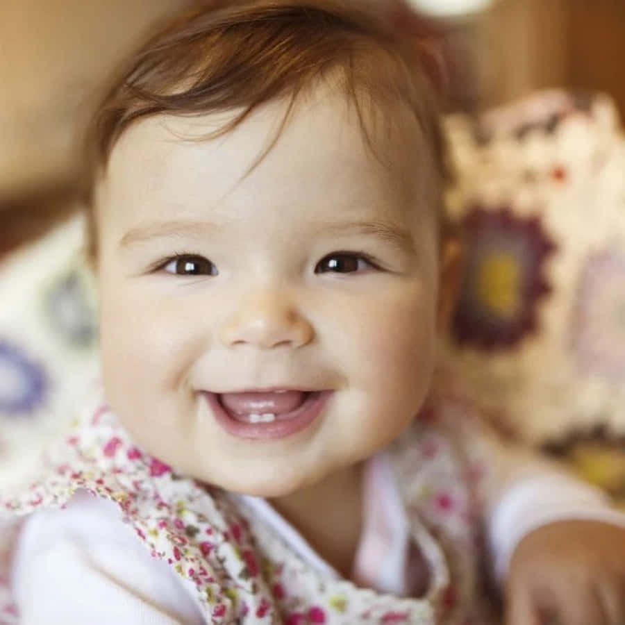 Brown Haired Baby Smile Picture