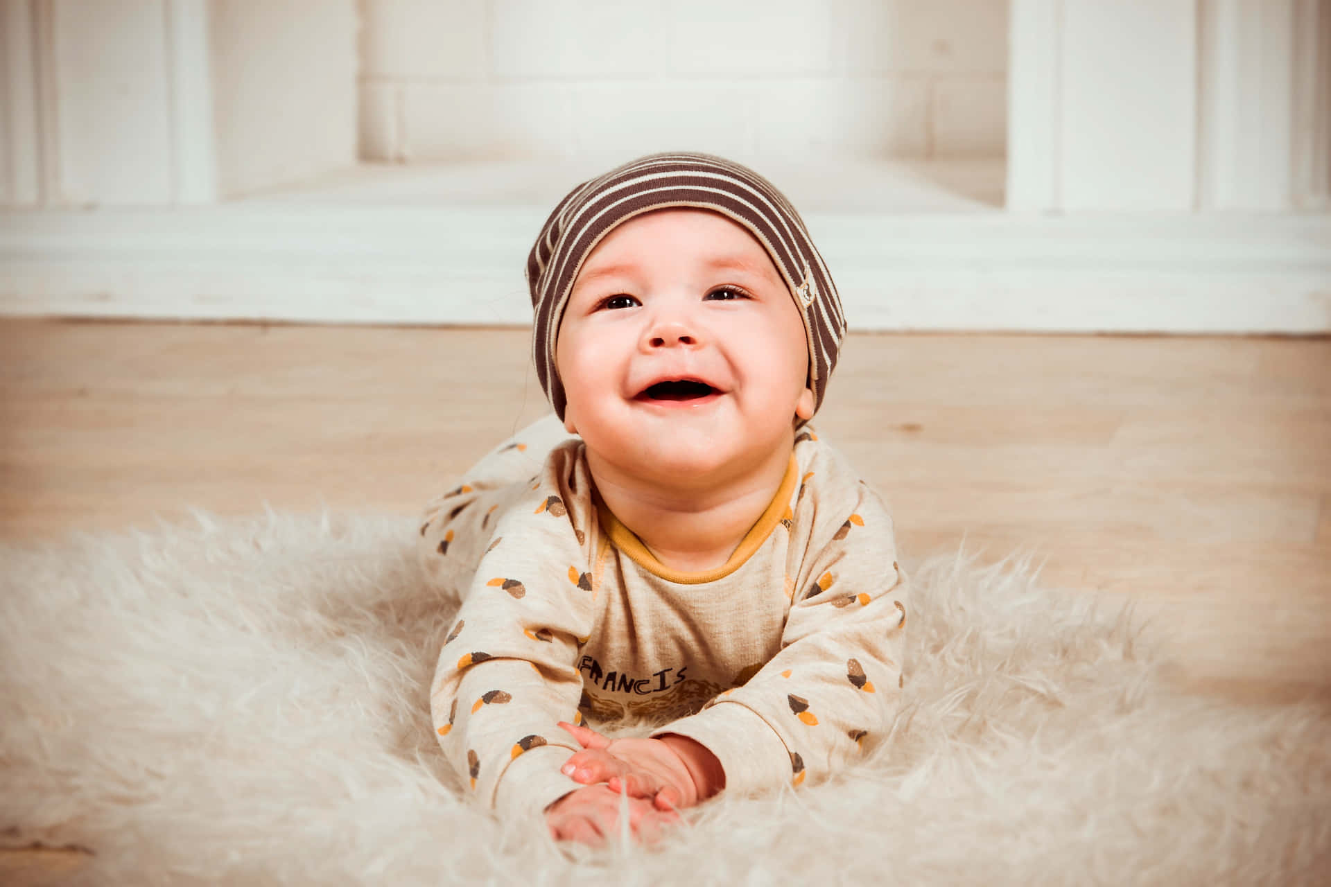 Baby Smile On Floor Picture