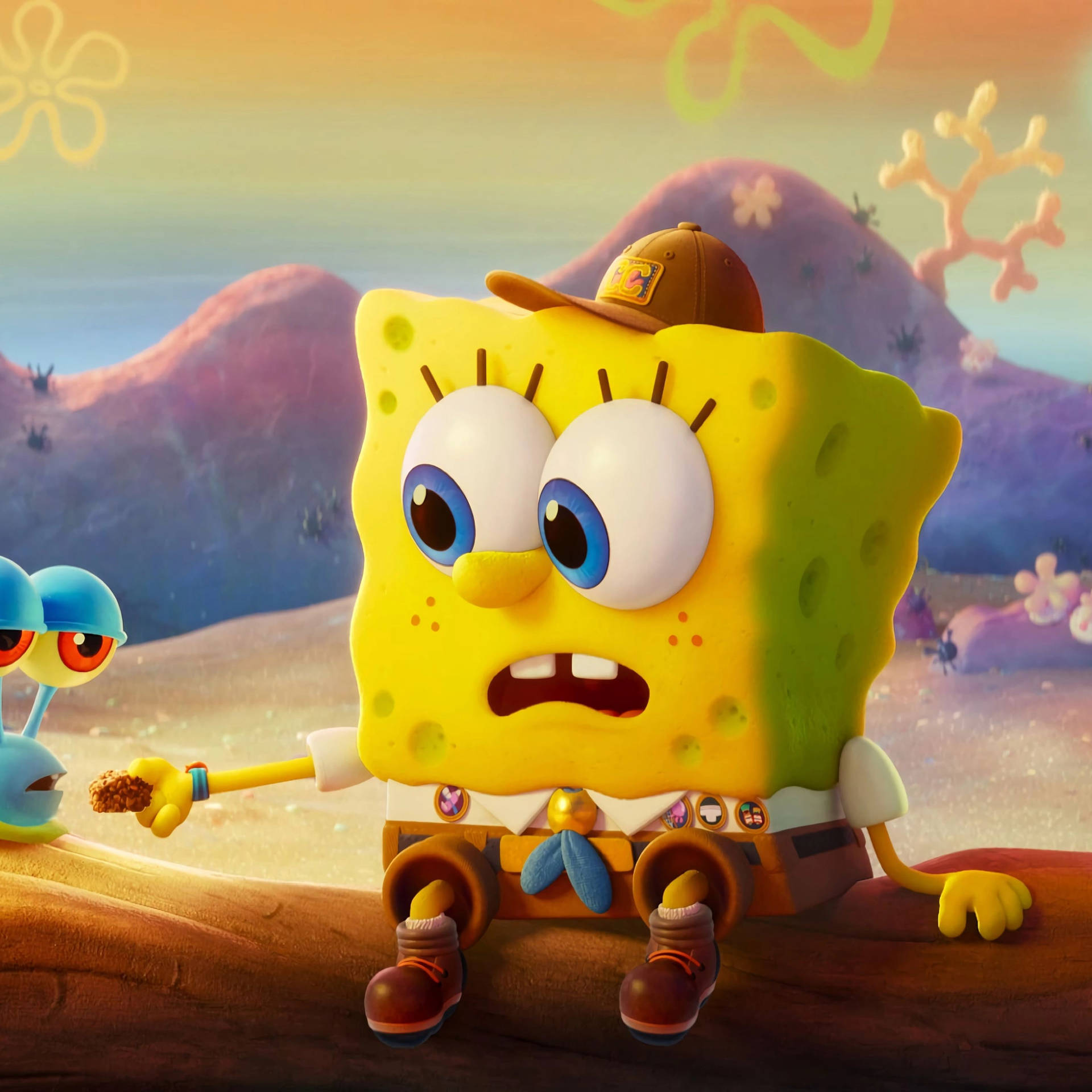 "Baby SpongeBob SquarePants adventurer, ready to explore new places!" Wallpaper