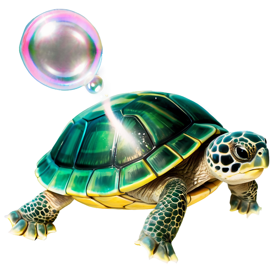 Baby Turtle With Bubble Png Dri55 PNG