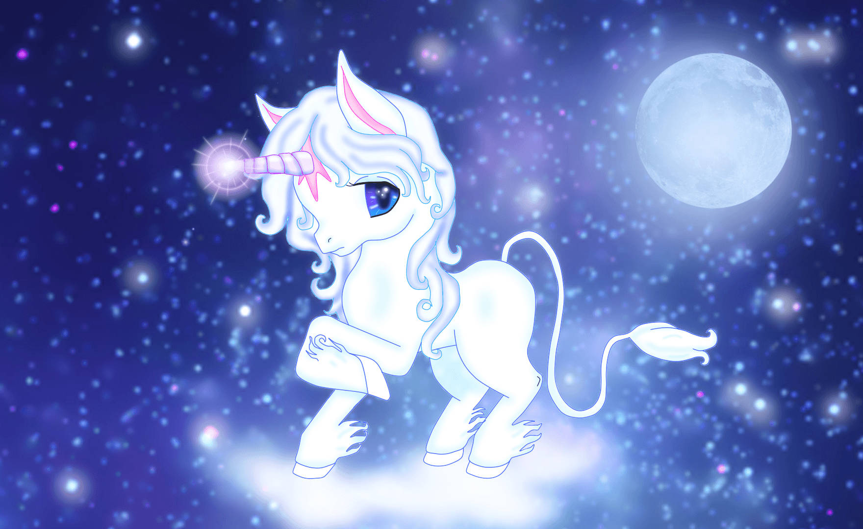 A baby unicorn gracing us with a moment of serenity Wallpaper