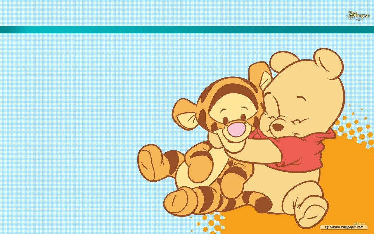 Baby Winnie The Pooh And Tigger Wallpaper
