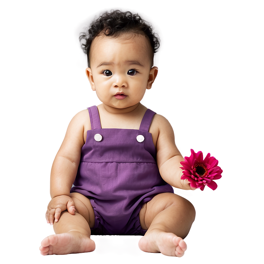 Baby With Flowers Png 05032024 PNG