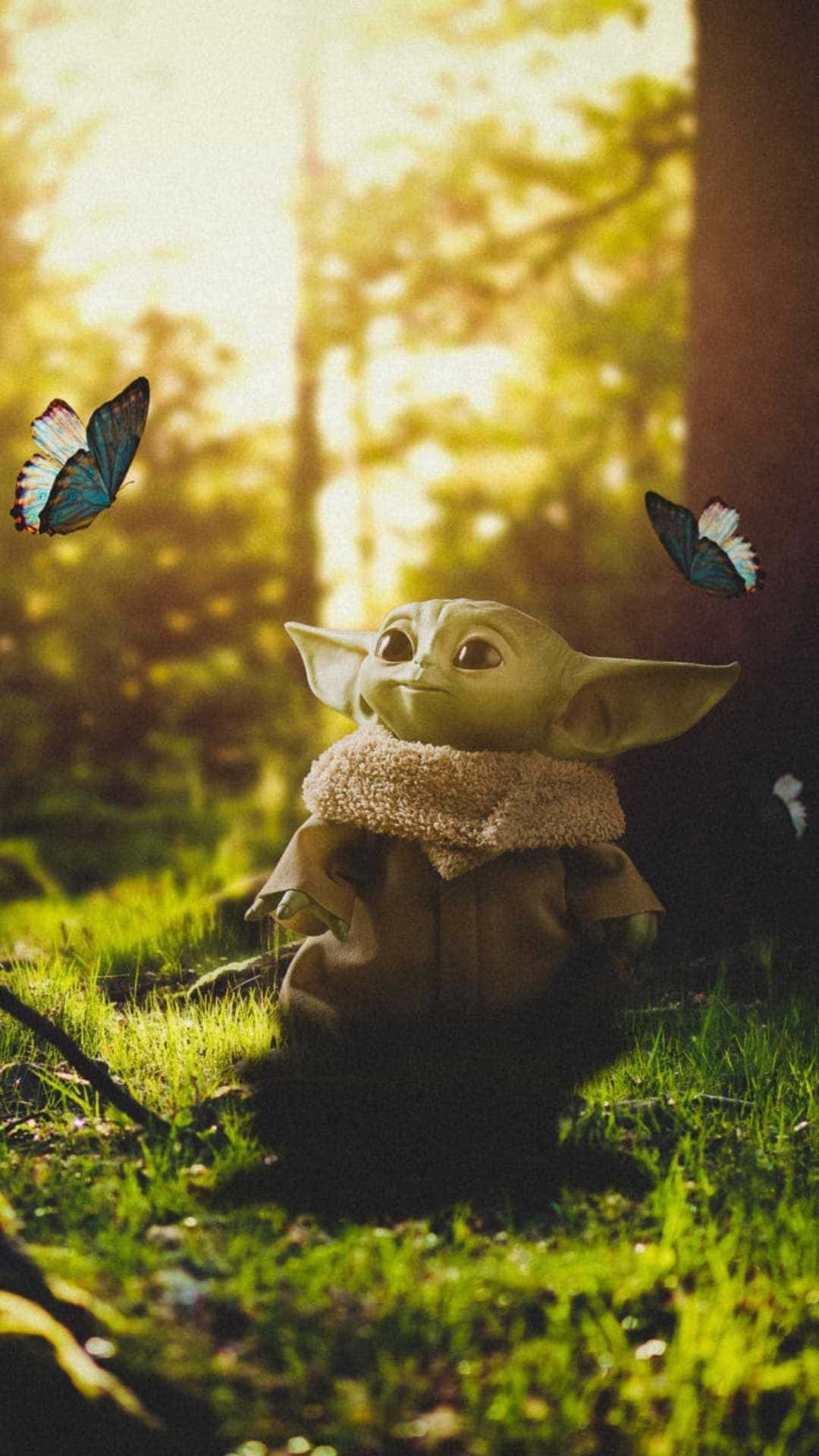 Cute&Cuddly Baby Yoda Aesthetic Wallpaper Wallpaper