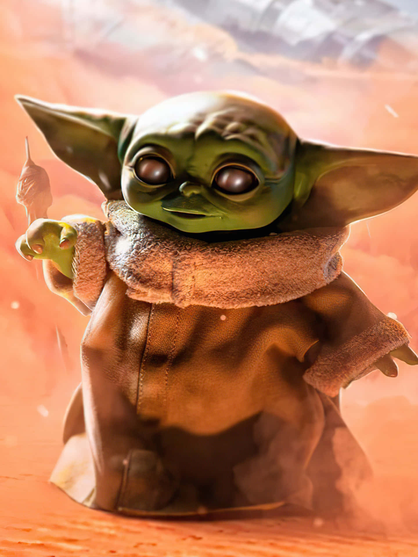 Baby Yoda Aesthetic Without Pupils Wallpaper