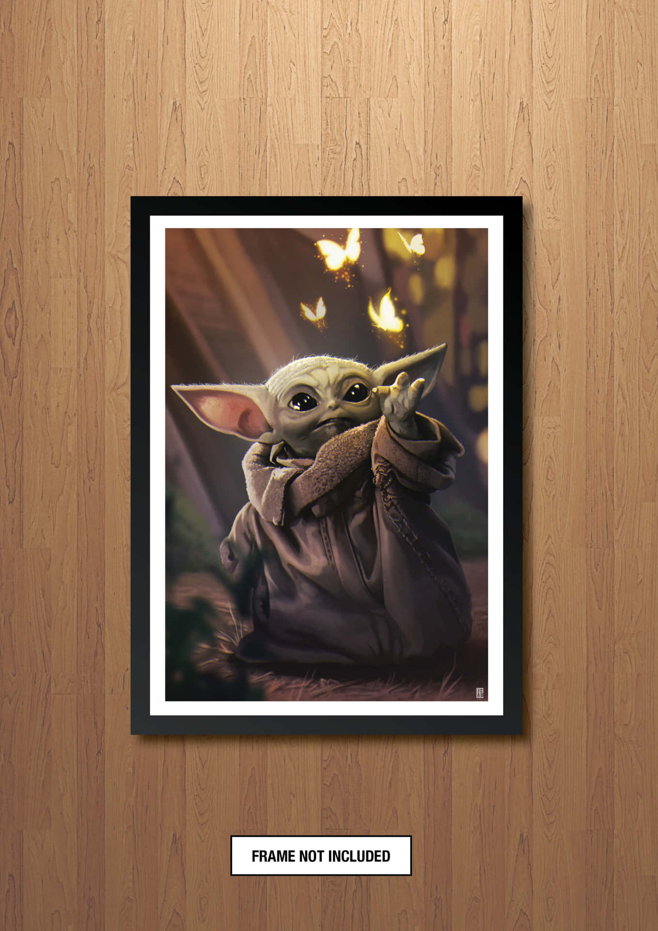 Estéticade Baby Yoda En Un Marco De Imagen. Fondo de pantalla