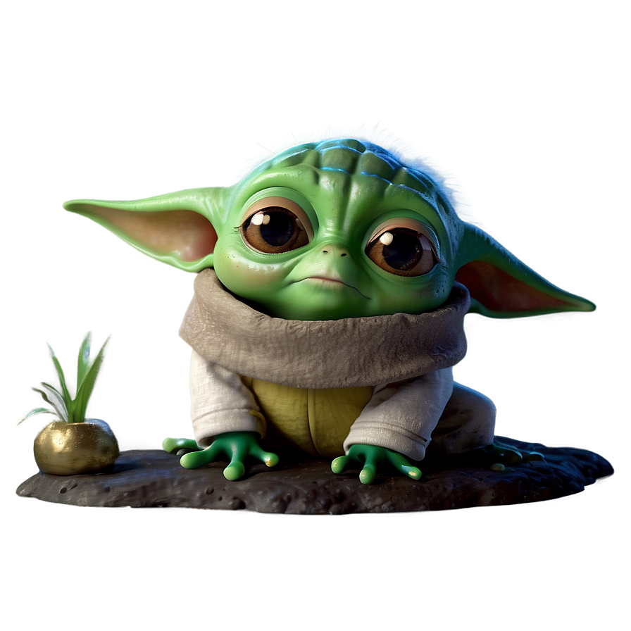 Baby Yoda And Frog Scene Png Dpa PNG