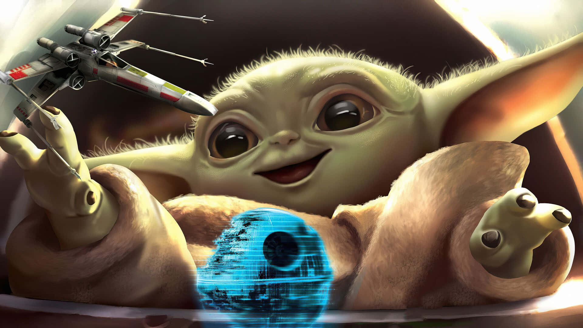 Baggrundmed Baby Yoda.