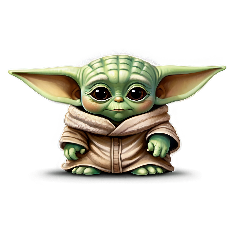 Download Baby Yoda Cartoon Style Png 05062024 | Wallpapers.com