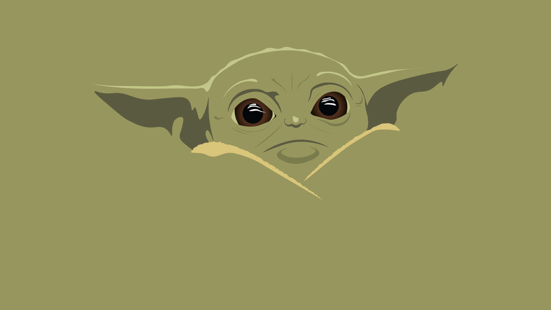 Baby Yoda Cartoon Wallpaper